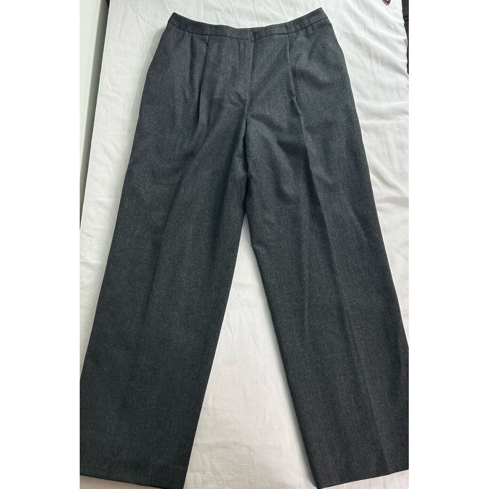 Talbots 100% Italian Wool Dress Pants Fully Lined Gray Pockets Women's Size 12
